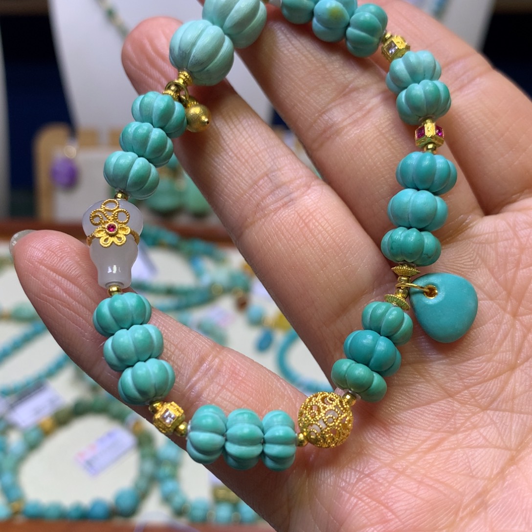 绿松石18K金镶嵌单圈