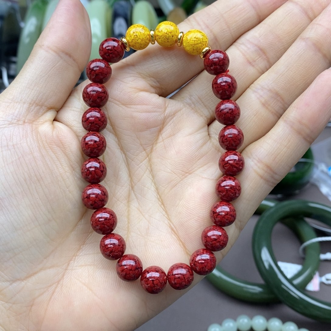 和田玉手串未镶嵌卡8