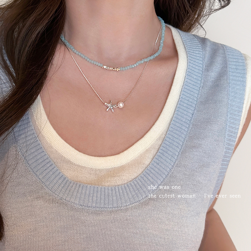 合金项链 海星碎银子叠戴项链女2025新款设计感颈链锁骨链配饰品