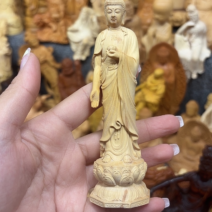 黄杨木黄杨木瑕疵阿弥陀佛