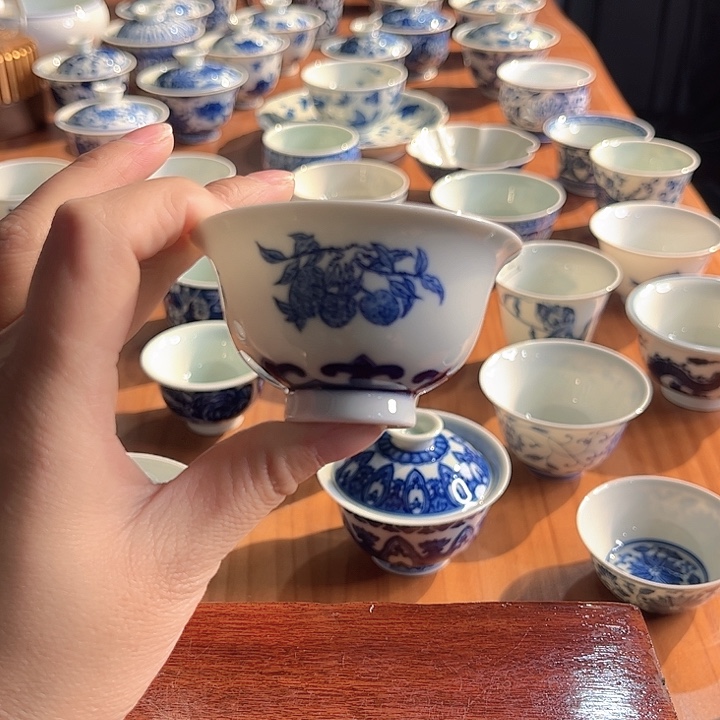镹曰茶闲柴窑手工手绘青花
