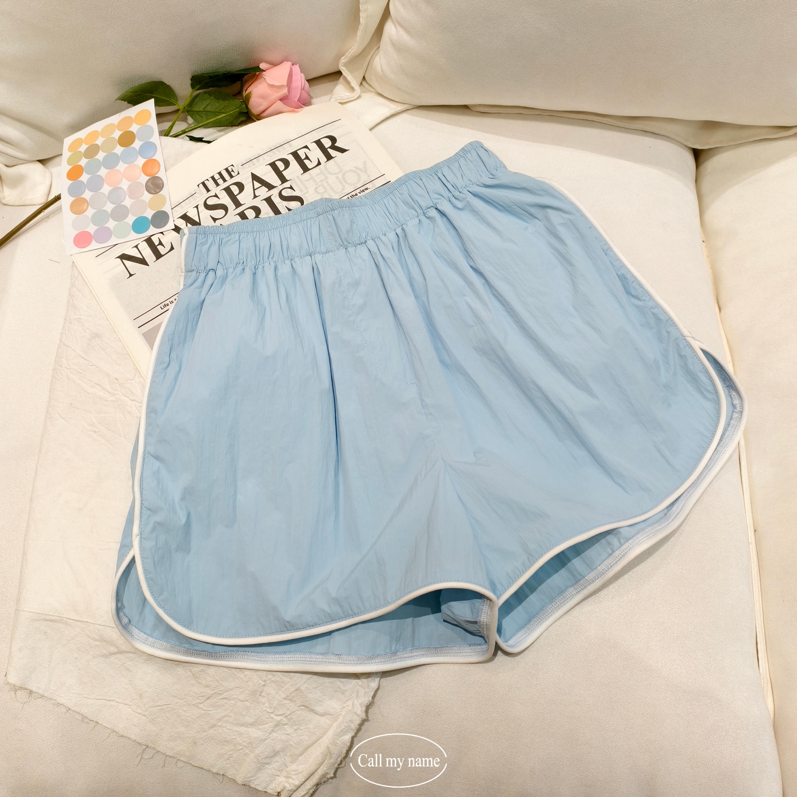 韩国代购.Call my name 海蓝宝 速干短裤L25051721