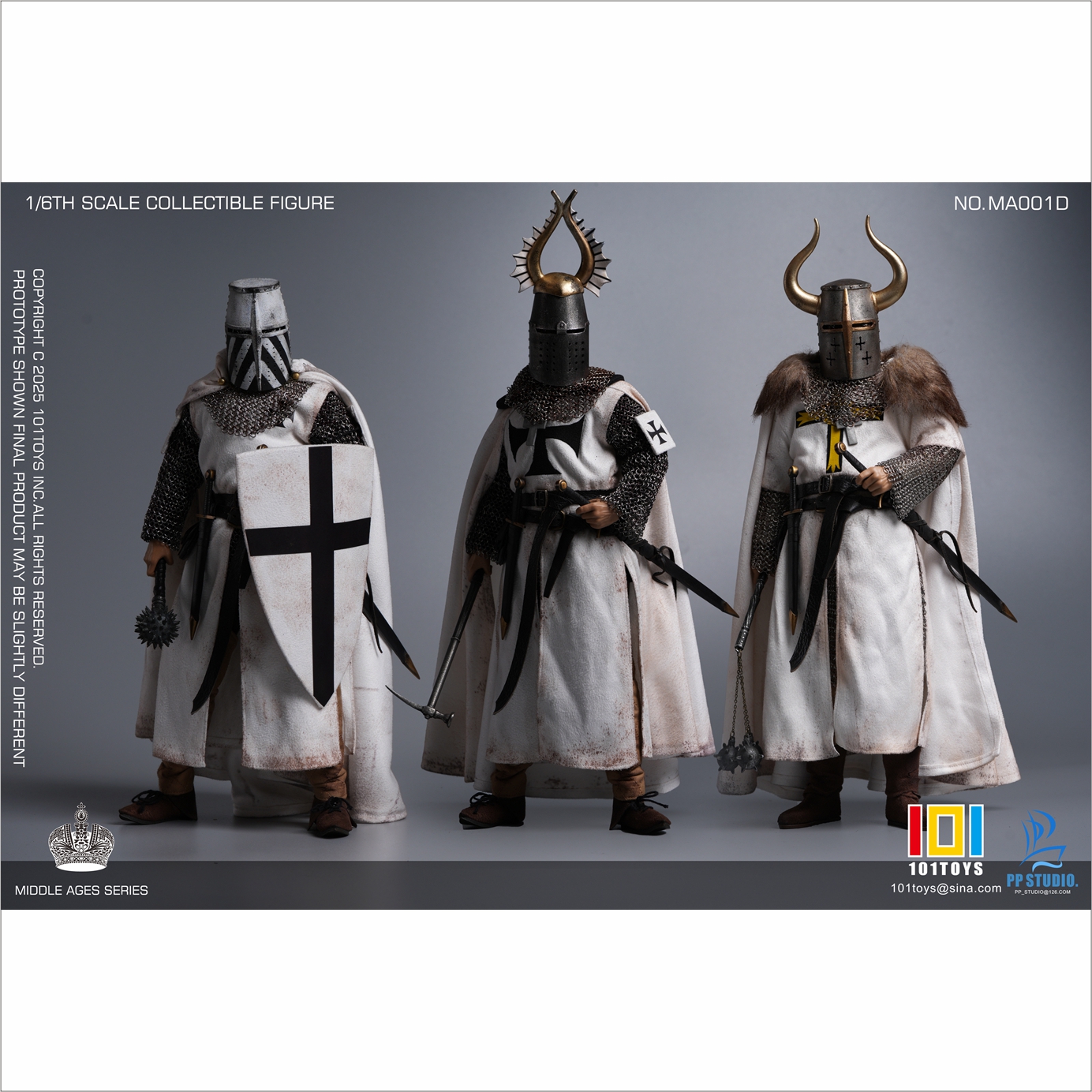 [黑盒]101TOYS 1/6中世纪十字军兵人条顿指挥官/骑士/大统领/战马