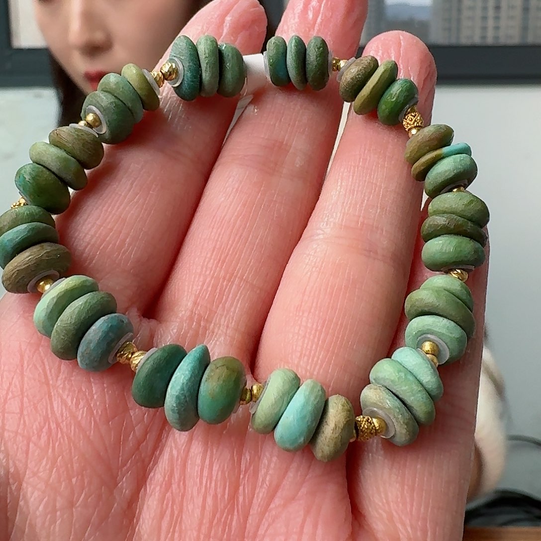 绿松石珠宝奇石18K金镶嵌