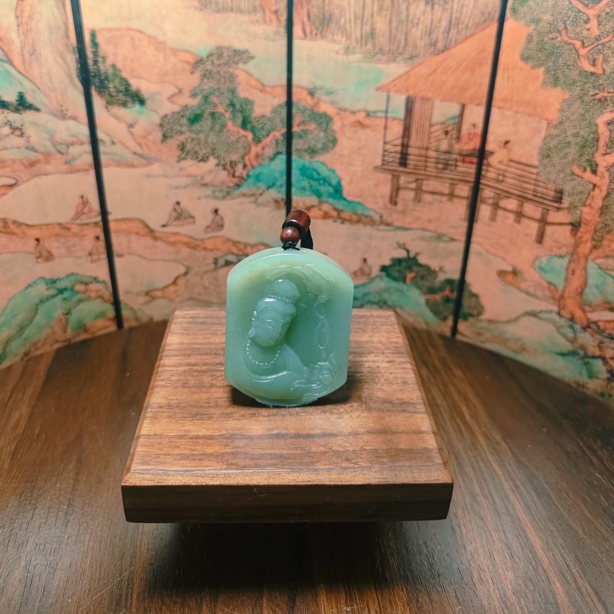 Q和田玉观音吊坠0212