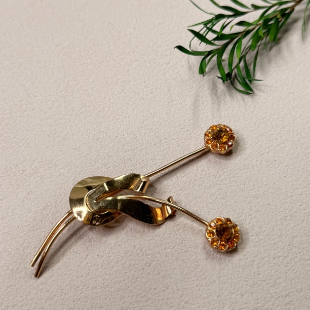 铜合金合成锆石胸针 【六六中古】孤品复古胸针TH9118