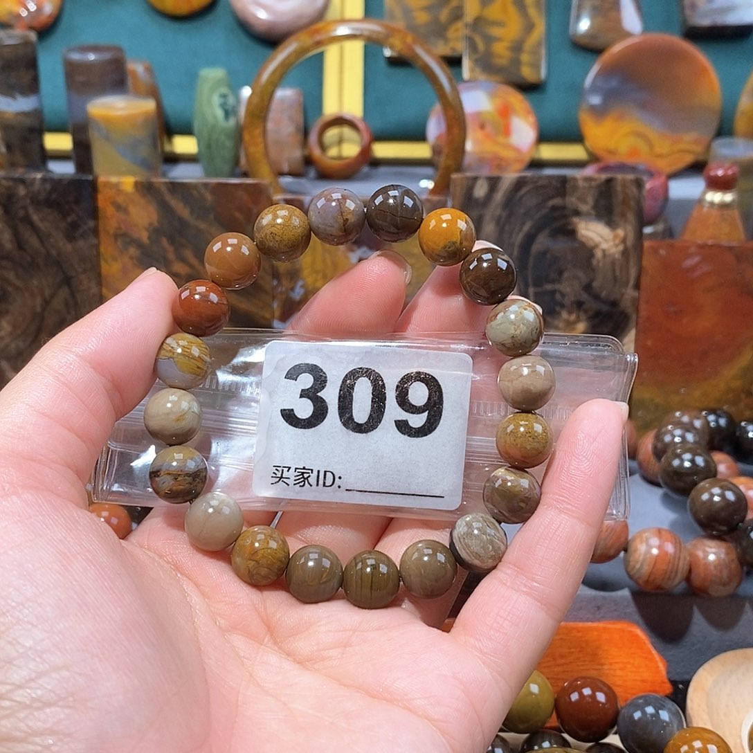 硅化玉天然北票硅化玉手串未镶嵌