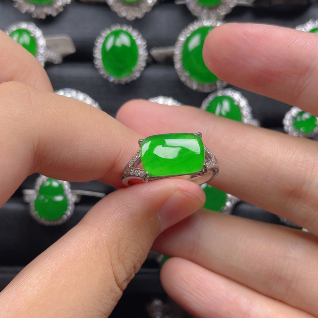 翡翠银S925镶嵌戒指