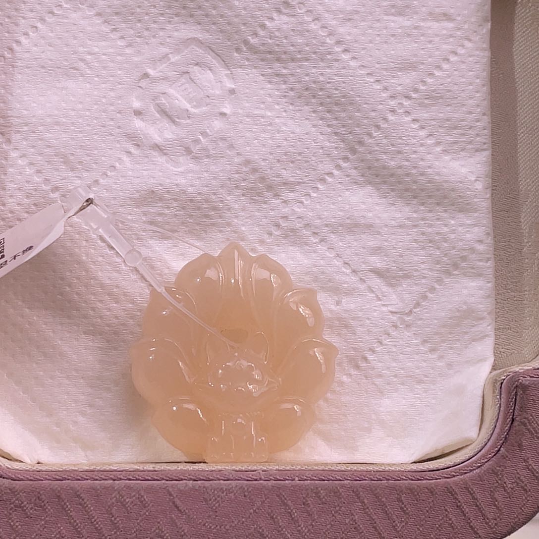 吊坠(不含链)未镶嵌和田玉藕粉红粉凤九