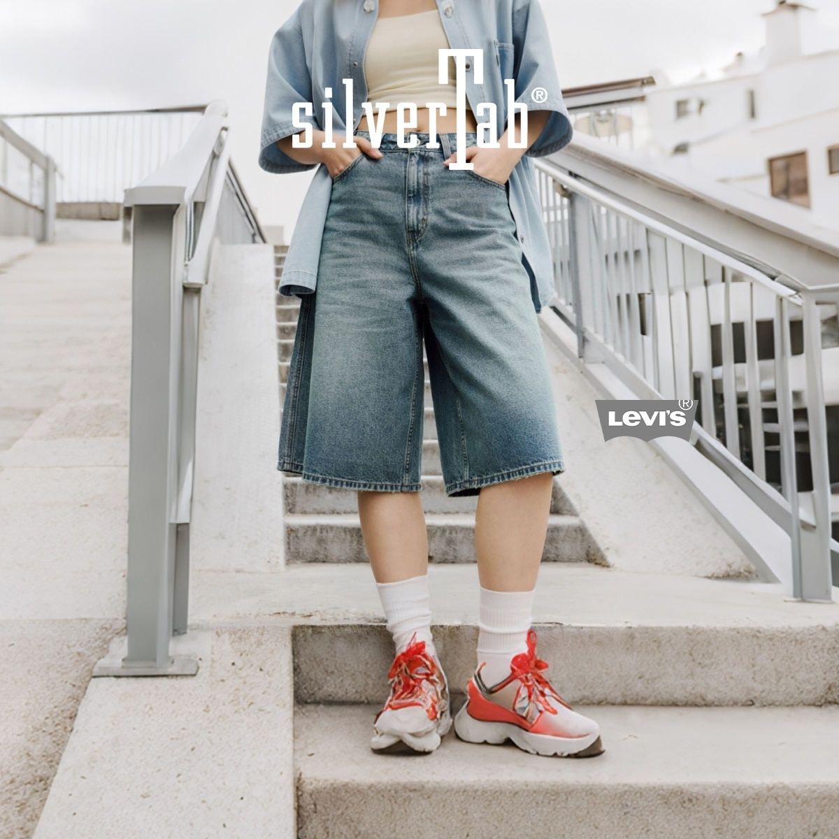 Levi's®SilverTab™25夏新款女士复古美式高街牛仔短裤004HH-0001