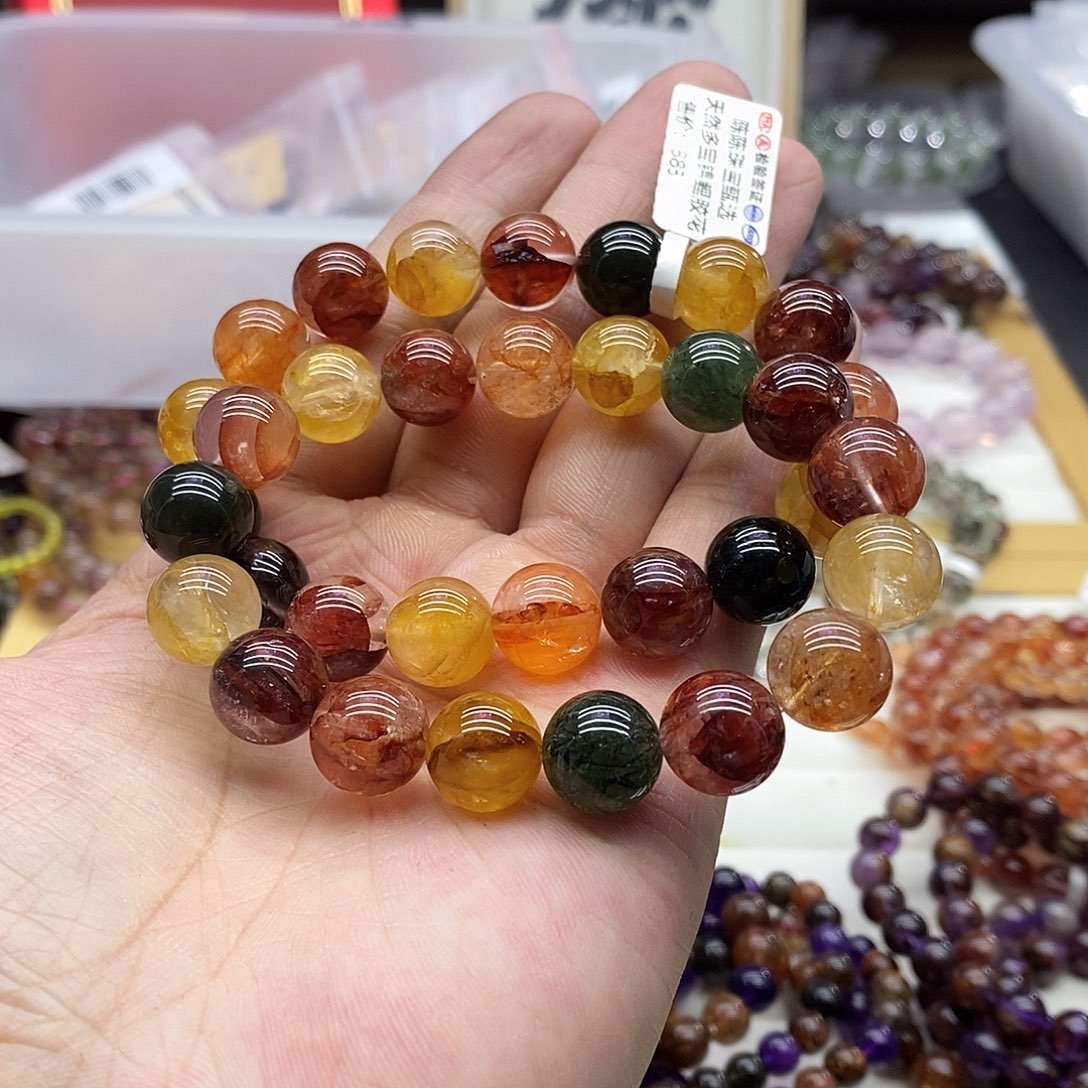 水晶手链未镶嵌多样性发货发一条