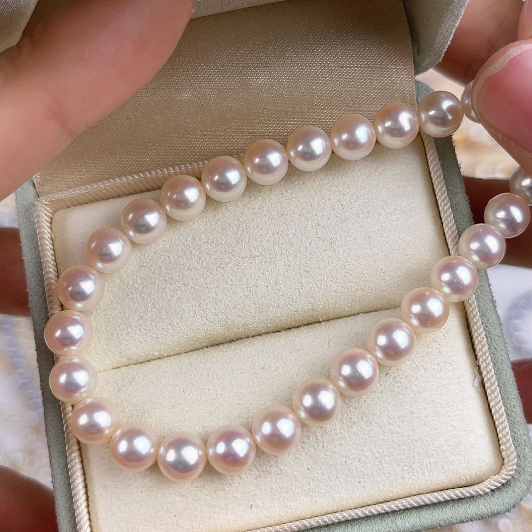 海水珍珠手链18K金镶嵌