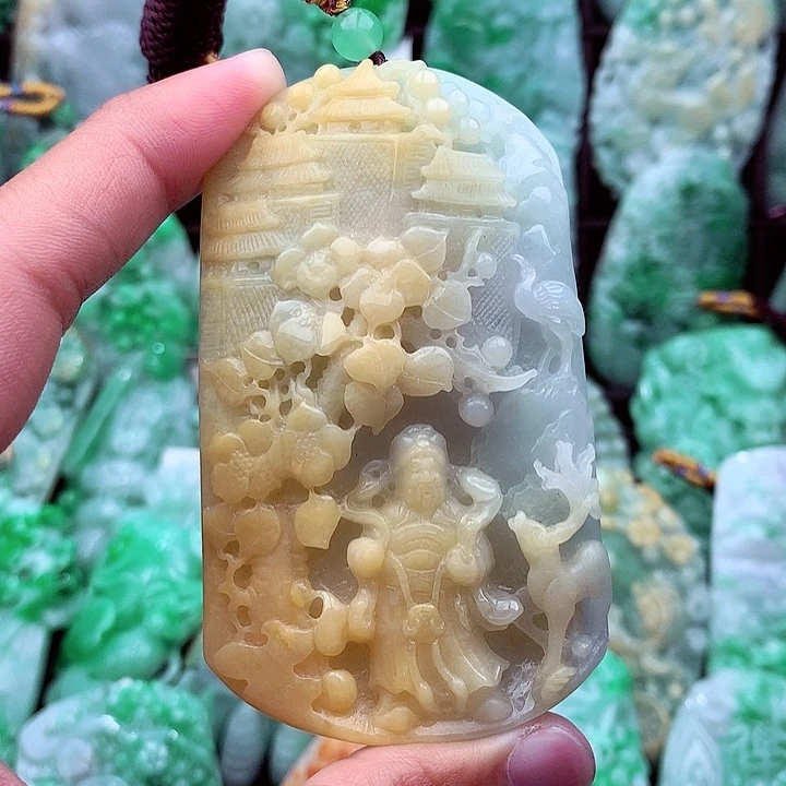 天然A货翡翠财神