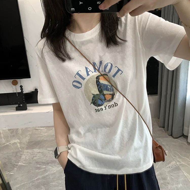 Julychee 雪花棉 罐头tee 数码印花短袖T恤