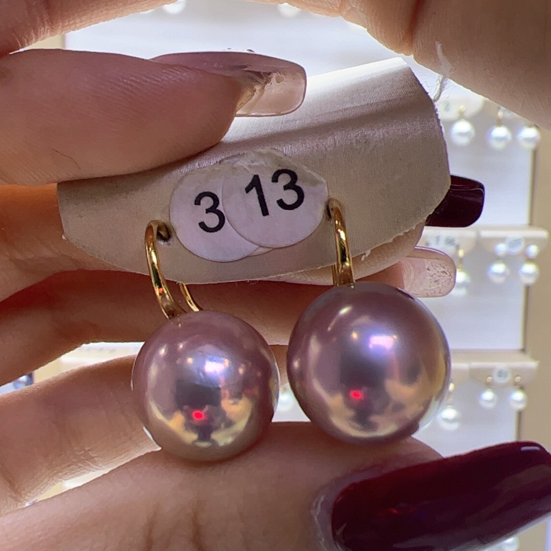 淡水珍珠耳饰18K金镶嵌