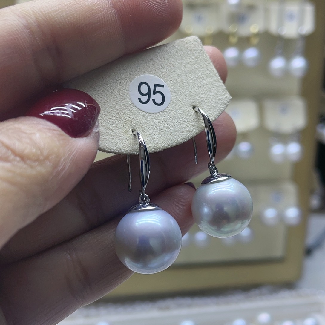 淡水珍珠耳饰银S925镶嵌