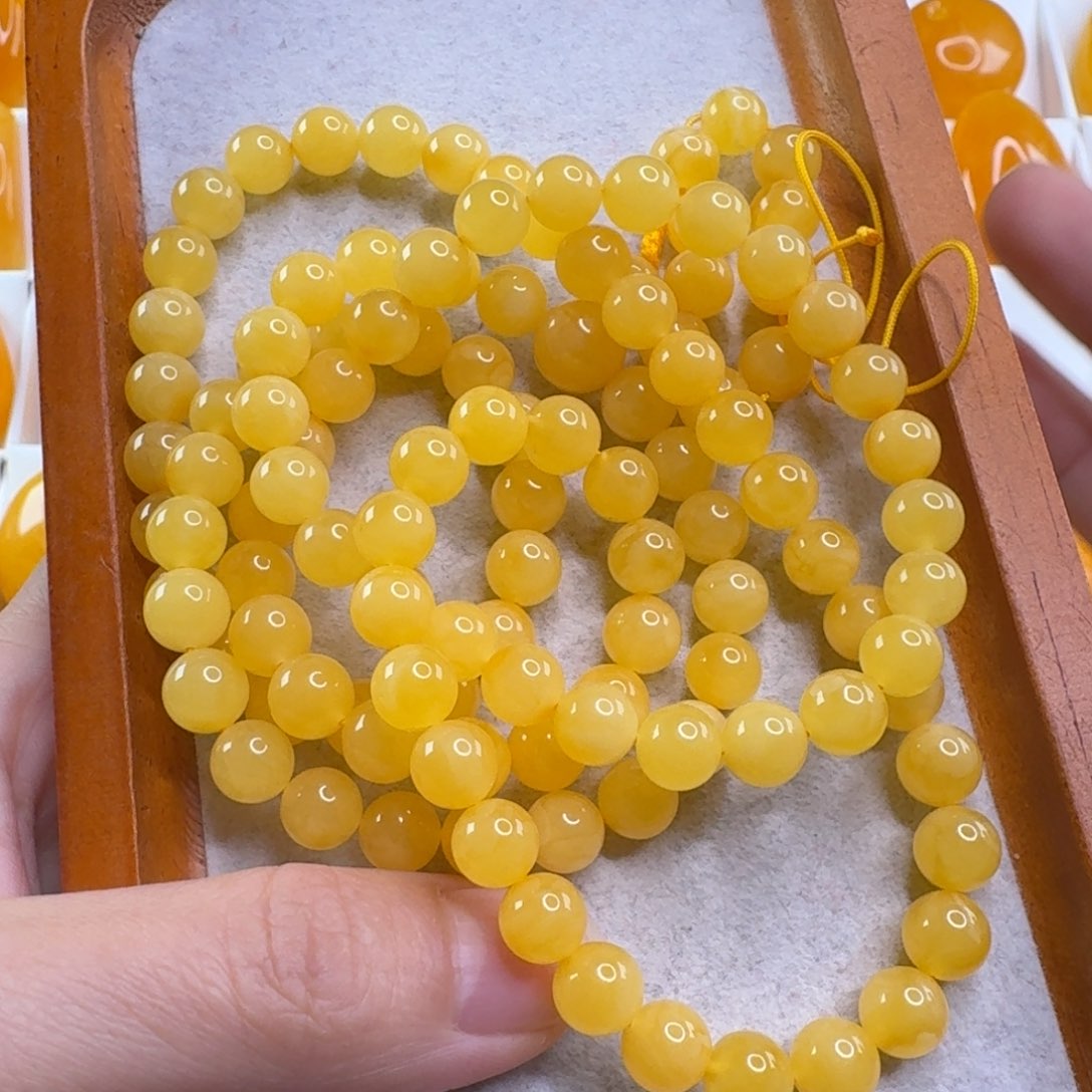 蜜蜡毛衣链未镶嵌