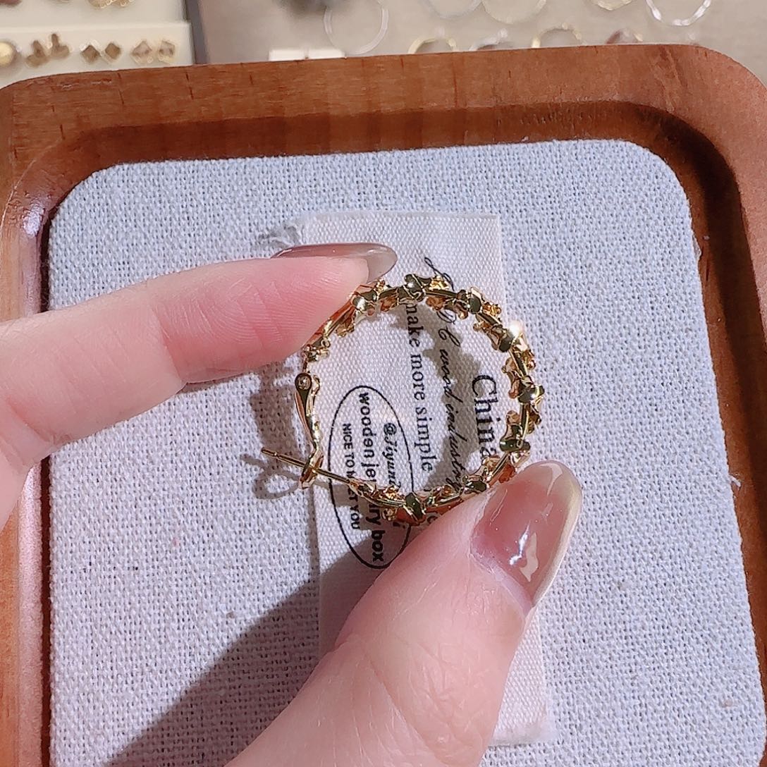 仿珍珠铜合金925银30耳圈