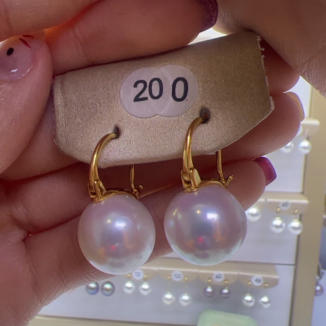 淡水珍珠耳饰银S925镶嵌