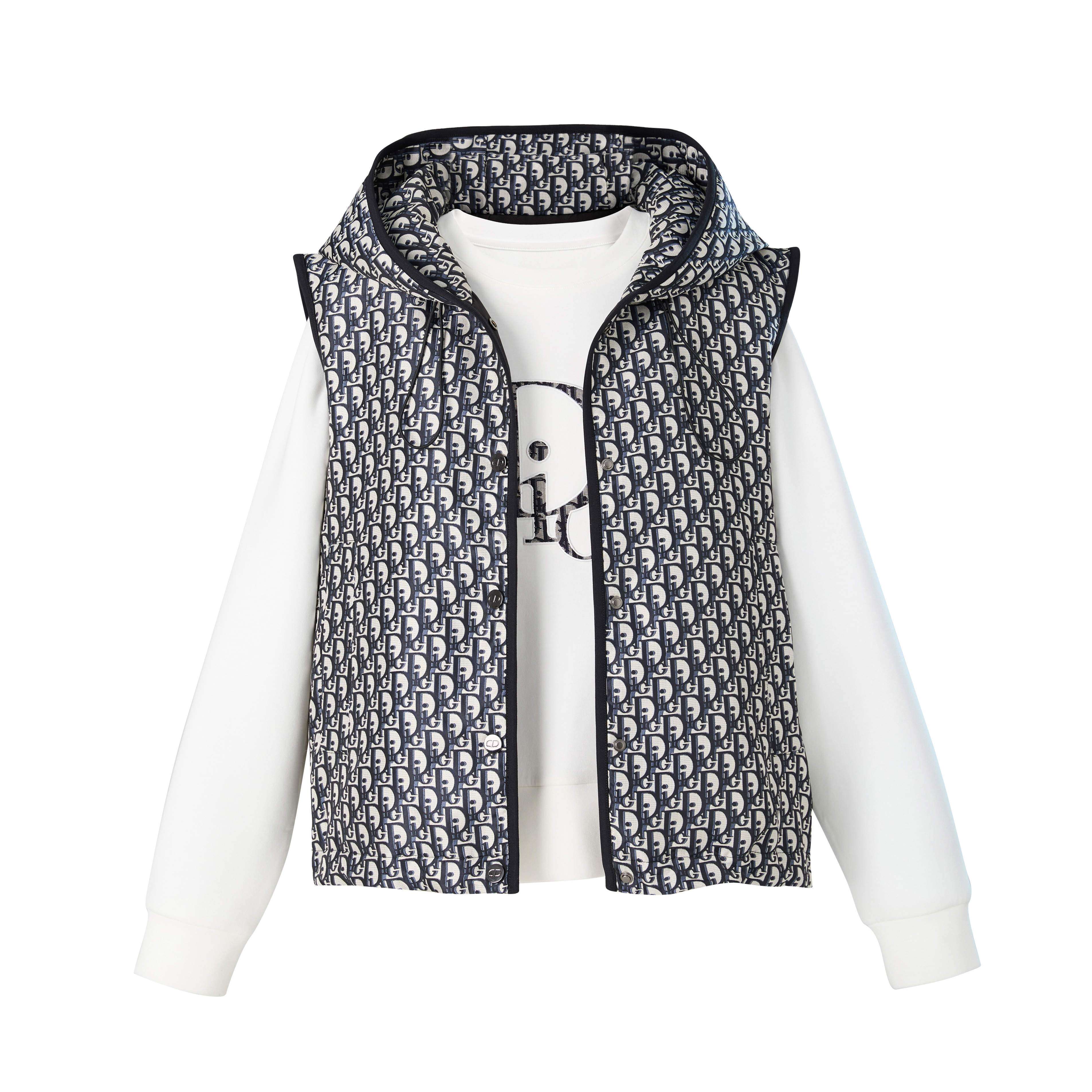 DIORA.RIM铭品圣迪奥秋冬款马夹卫衣套装休闲短款连帽搭配女