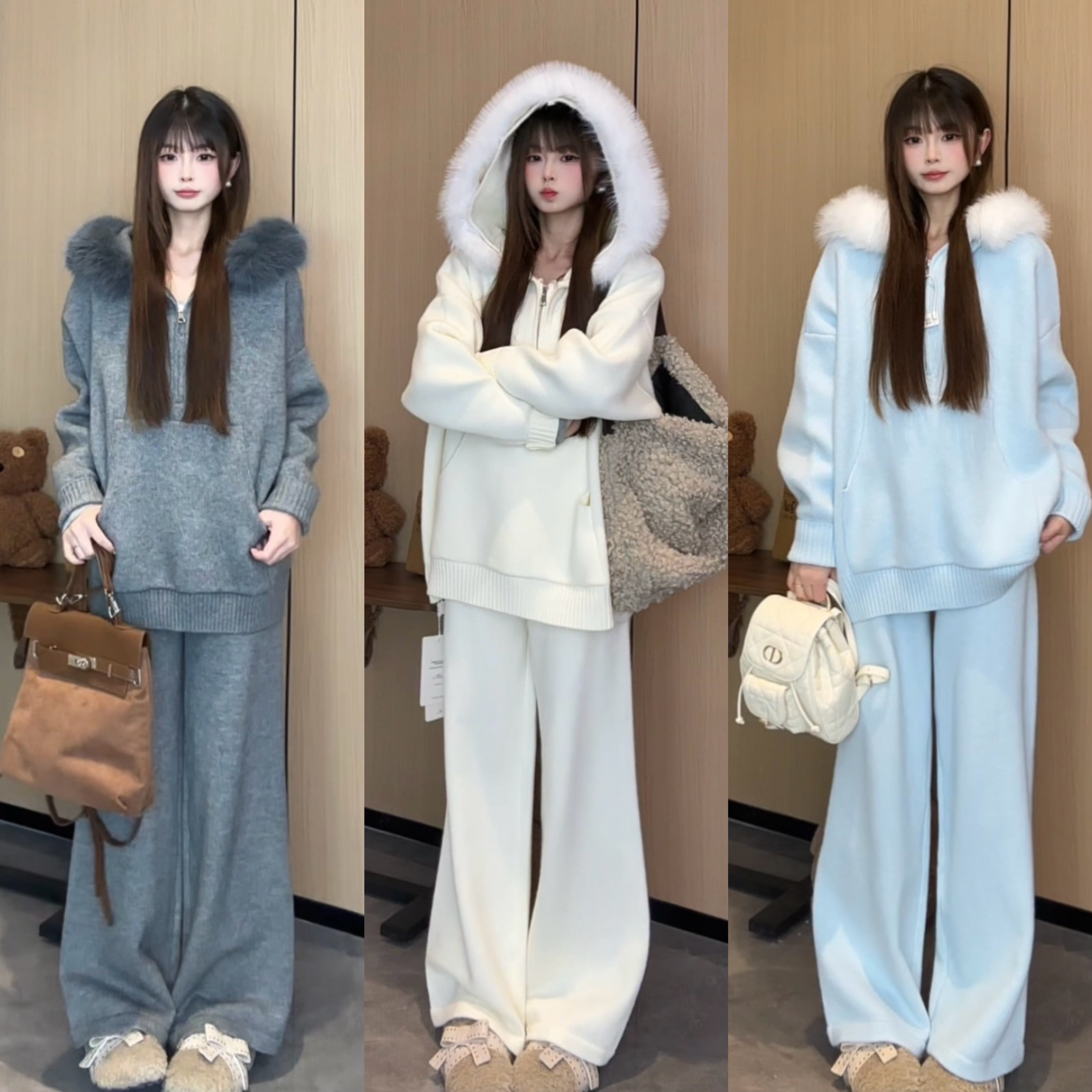 【羊毛套装+运费险】休闲风时尚套装时尚减龄洋气显瘦冬季韩版套装