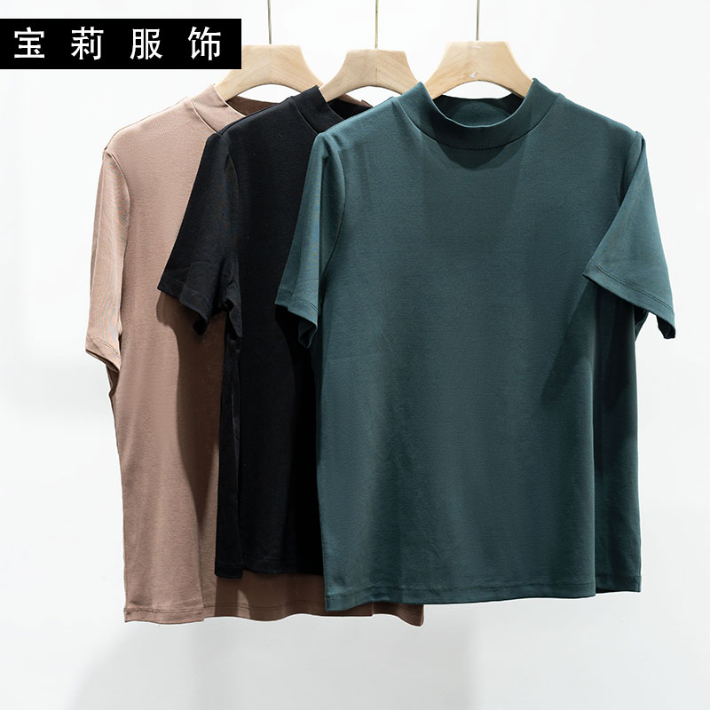 春夏季时尚女上装舒适纯棉短袖T恤外贸品质上衣21411