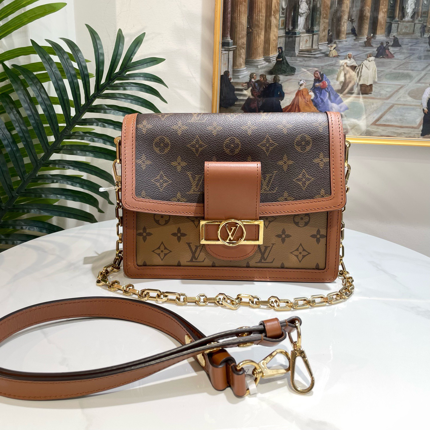 95新 LouisVuitton/路易威登 多宝二奢/85872/中号达芙妮 芯片