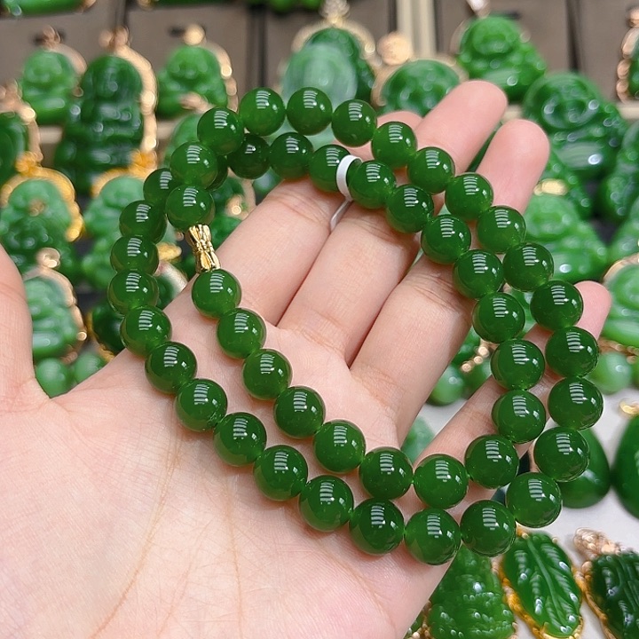 和田玉（碧玉）项链未镶嵌卡十冰底项链