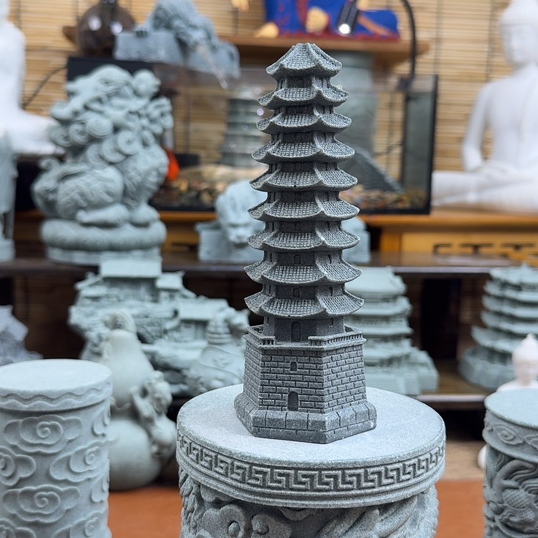 石头青砂石文昌塔