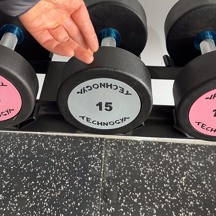 全新纯钢泰诺哑铃15公斤一对粉色