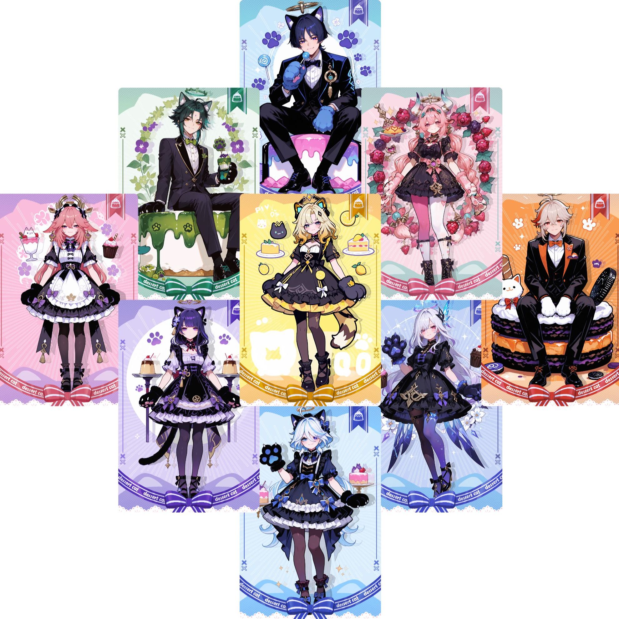 【红蓝CP】国版二创  原神卡牌 立牌 双面精雕亚克力收藏卡（代拆）