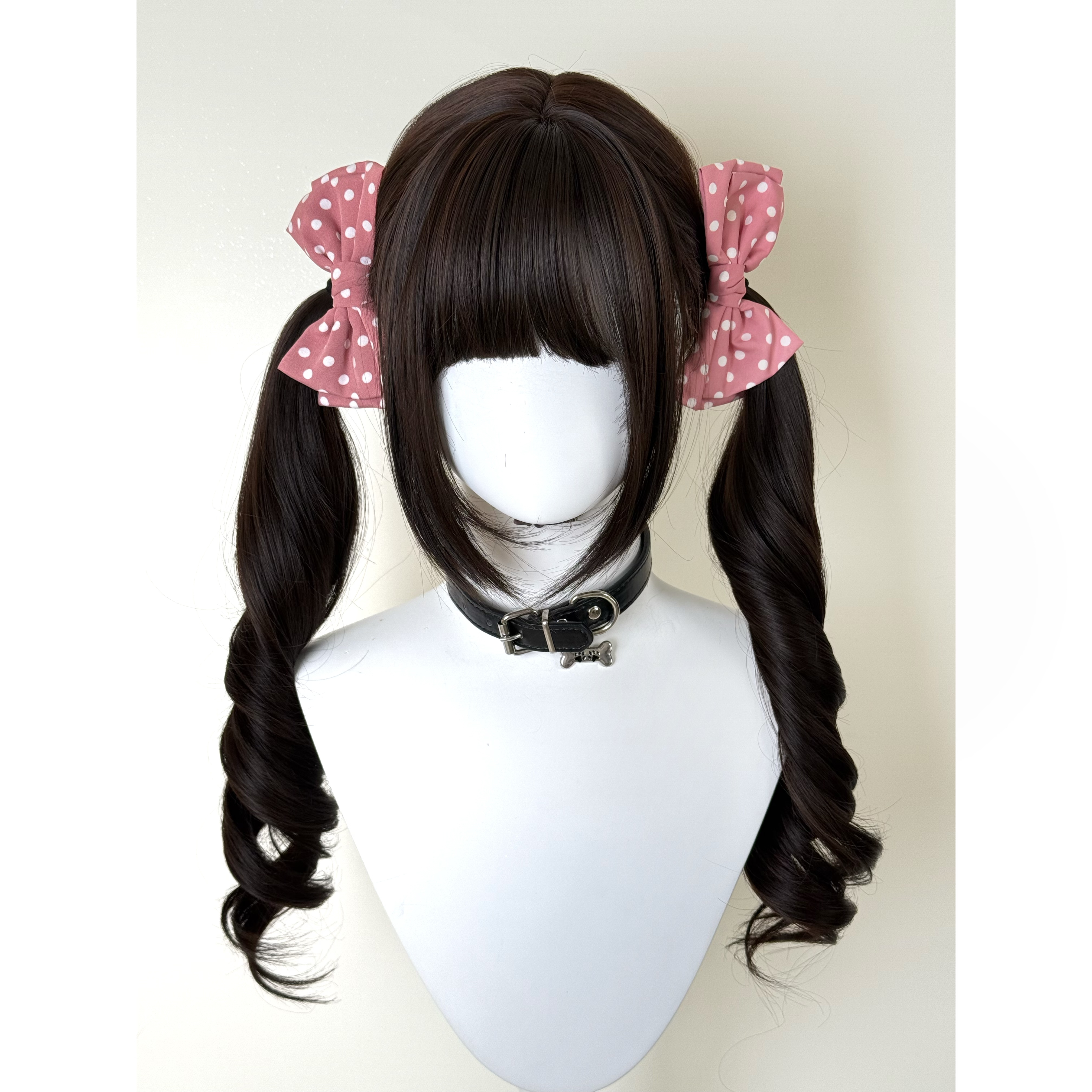 七美假发【小泡芙】60cm黑茶色日常甜美显白双马尾中长款全头套假发