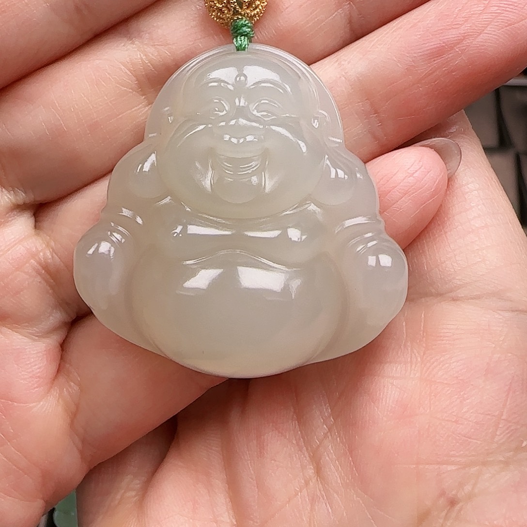 和田玉银S925镀金镶嵌颈饰