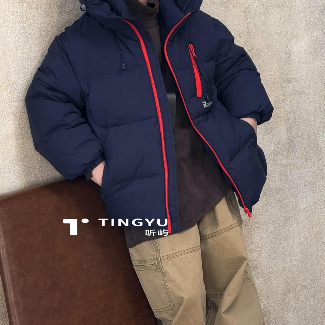 冬季新款男童大童加厚连帽羽绒服