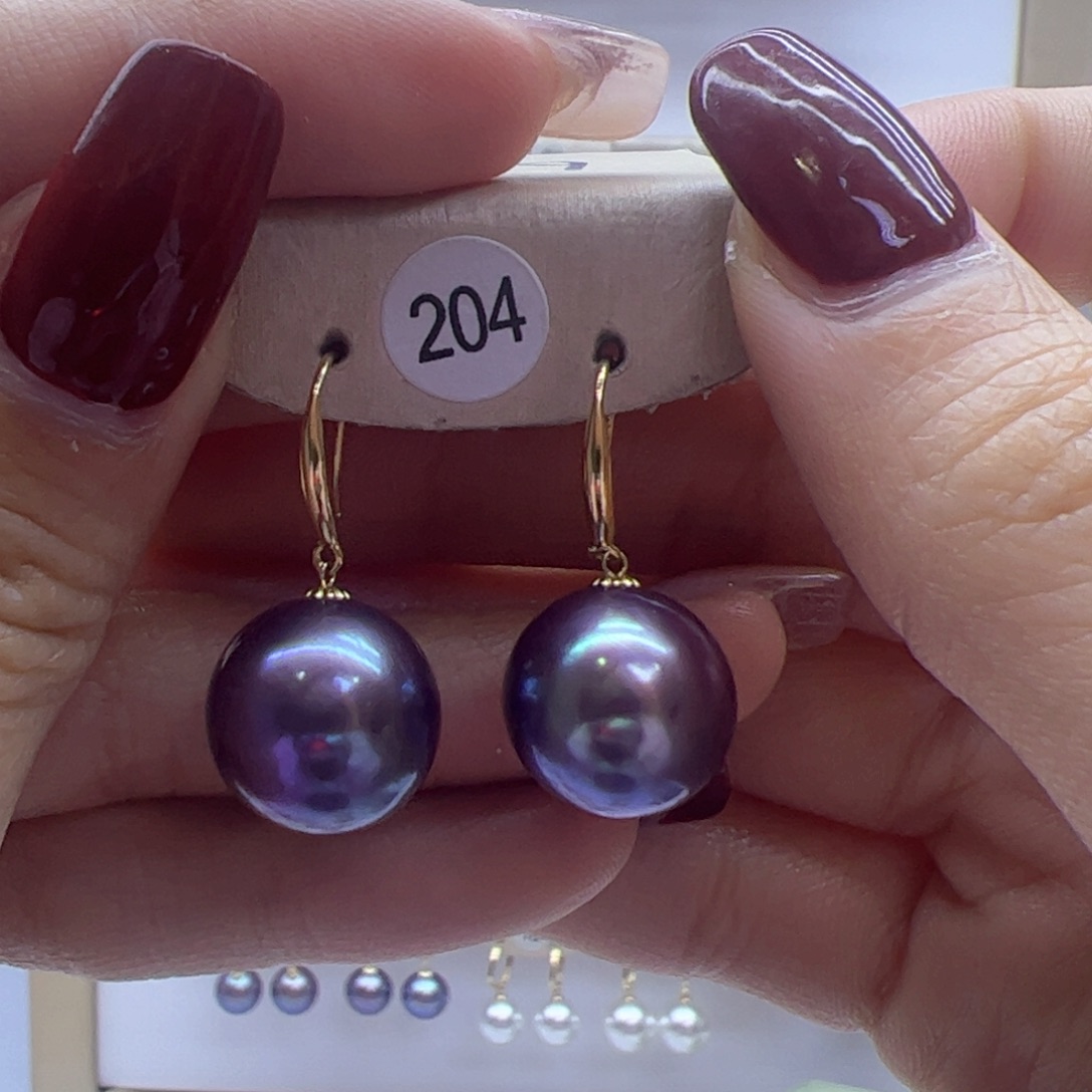 淡水珍珠耳饰18K金镶嵌