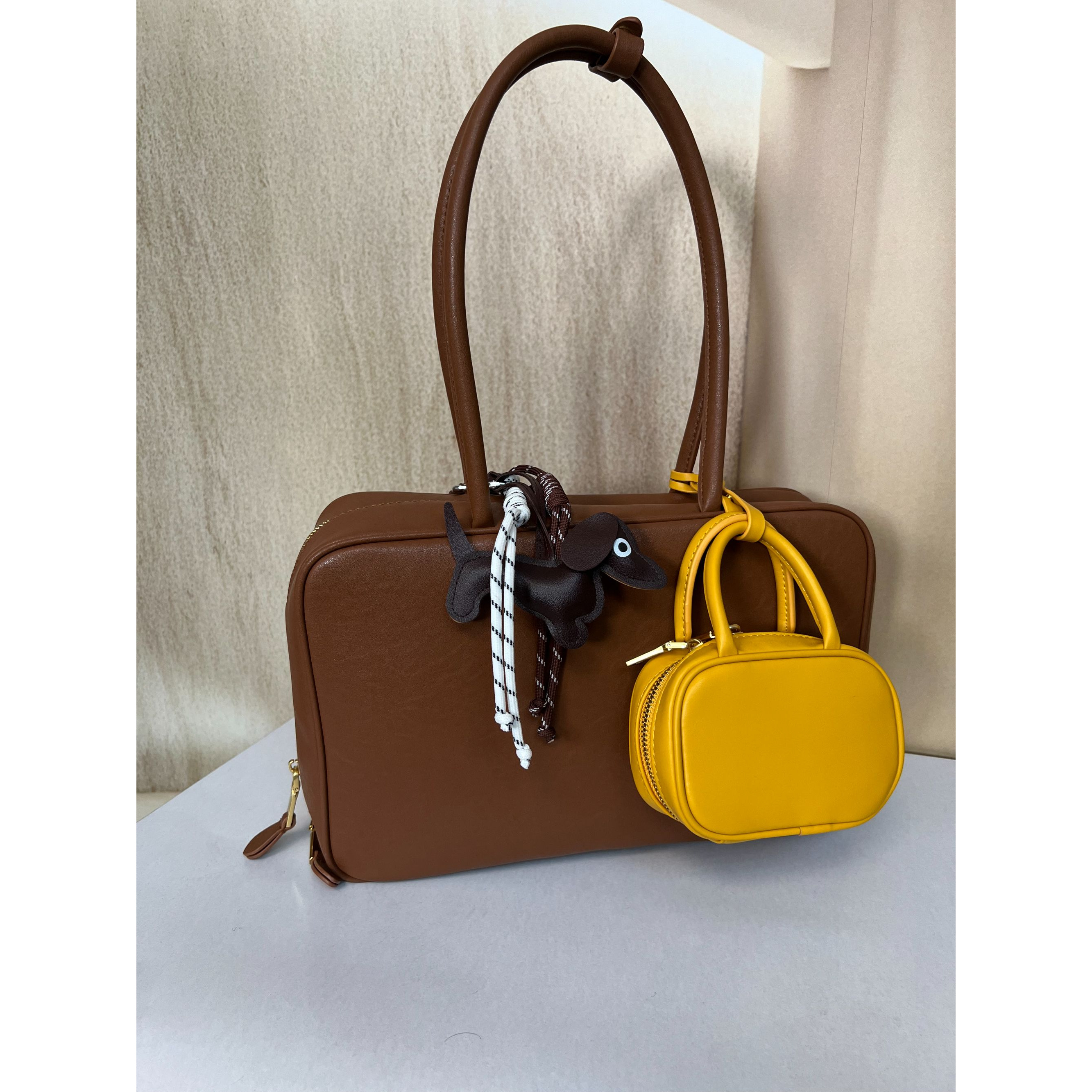 TOLEX2025新款手工时尚百搭公文女包棕色