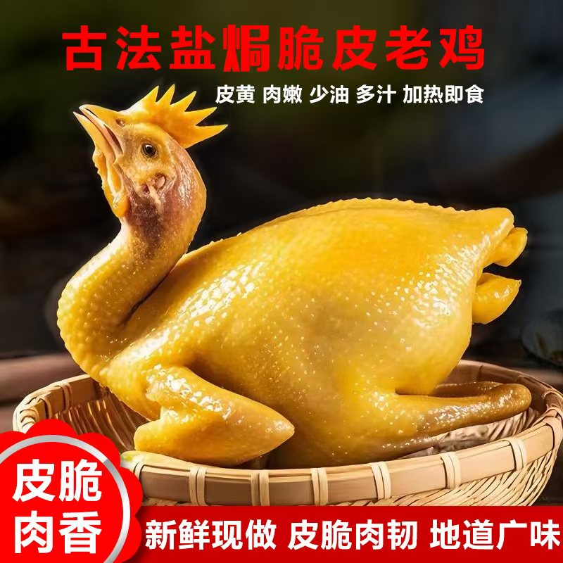 顺丰冷链正宗广式盐焗鸡1.7-1.9斤老母鸡营养美味手撕即食