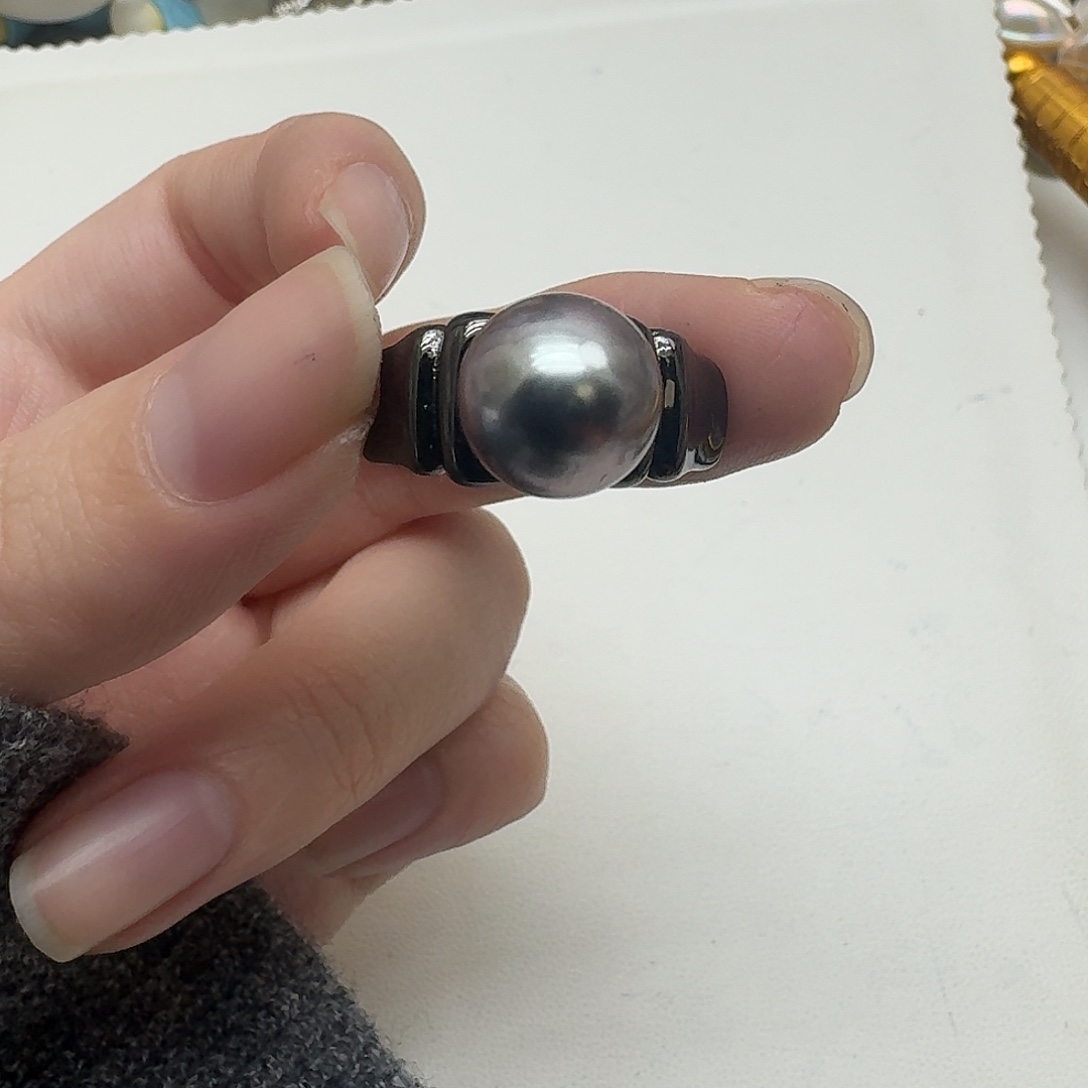 海水珍珠戒指银S925镶嵌
