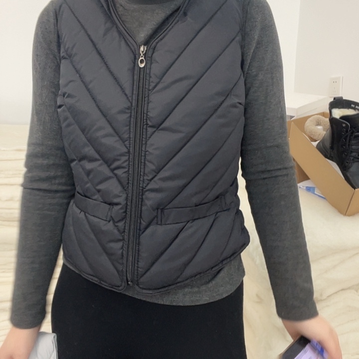 羊羔毛山羊皮黑色最大号马甲保暖舒服得劲