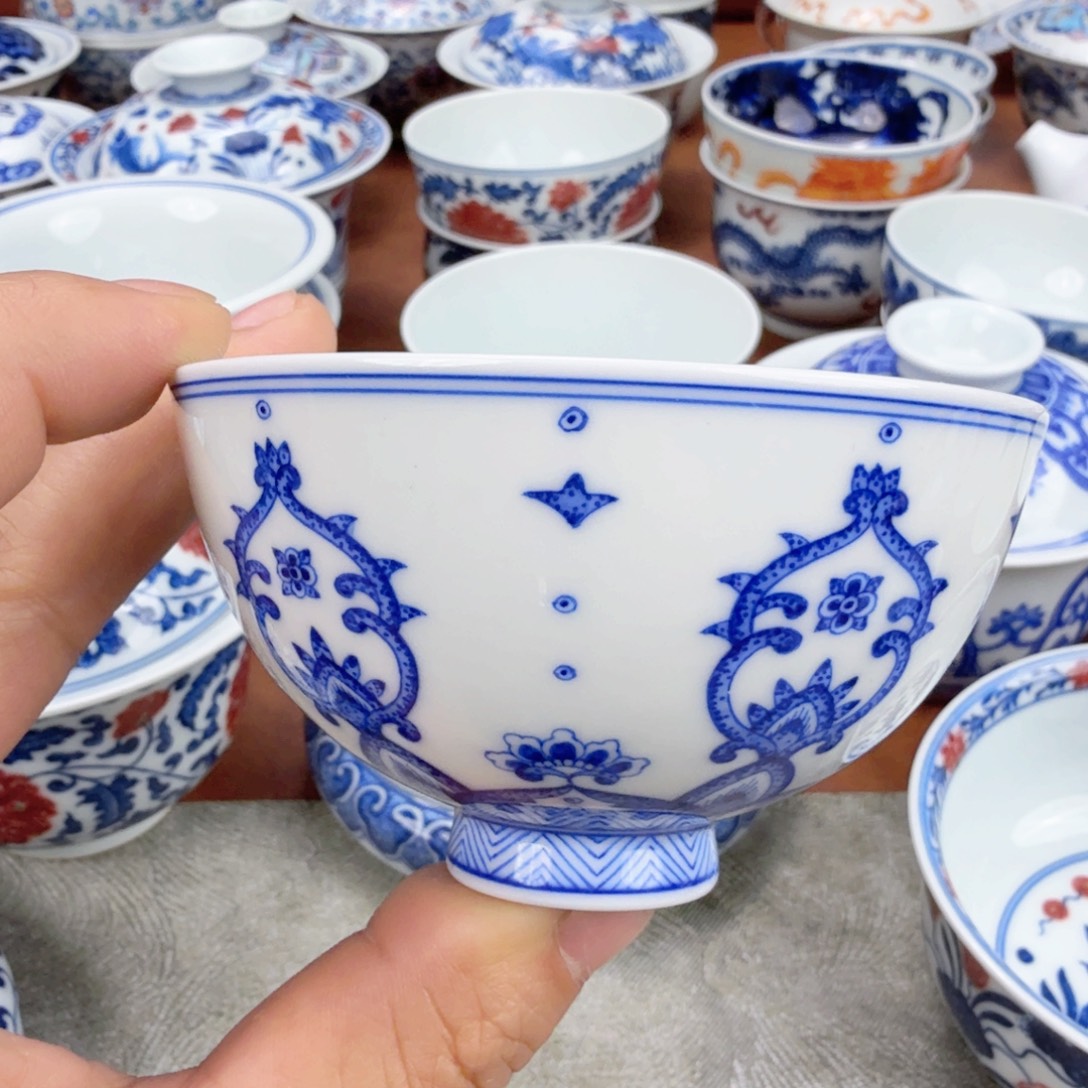 摆件陶青花瓷器单杯