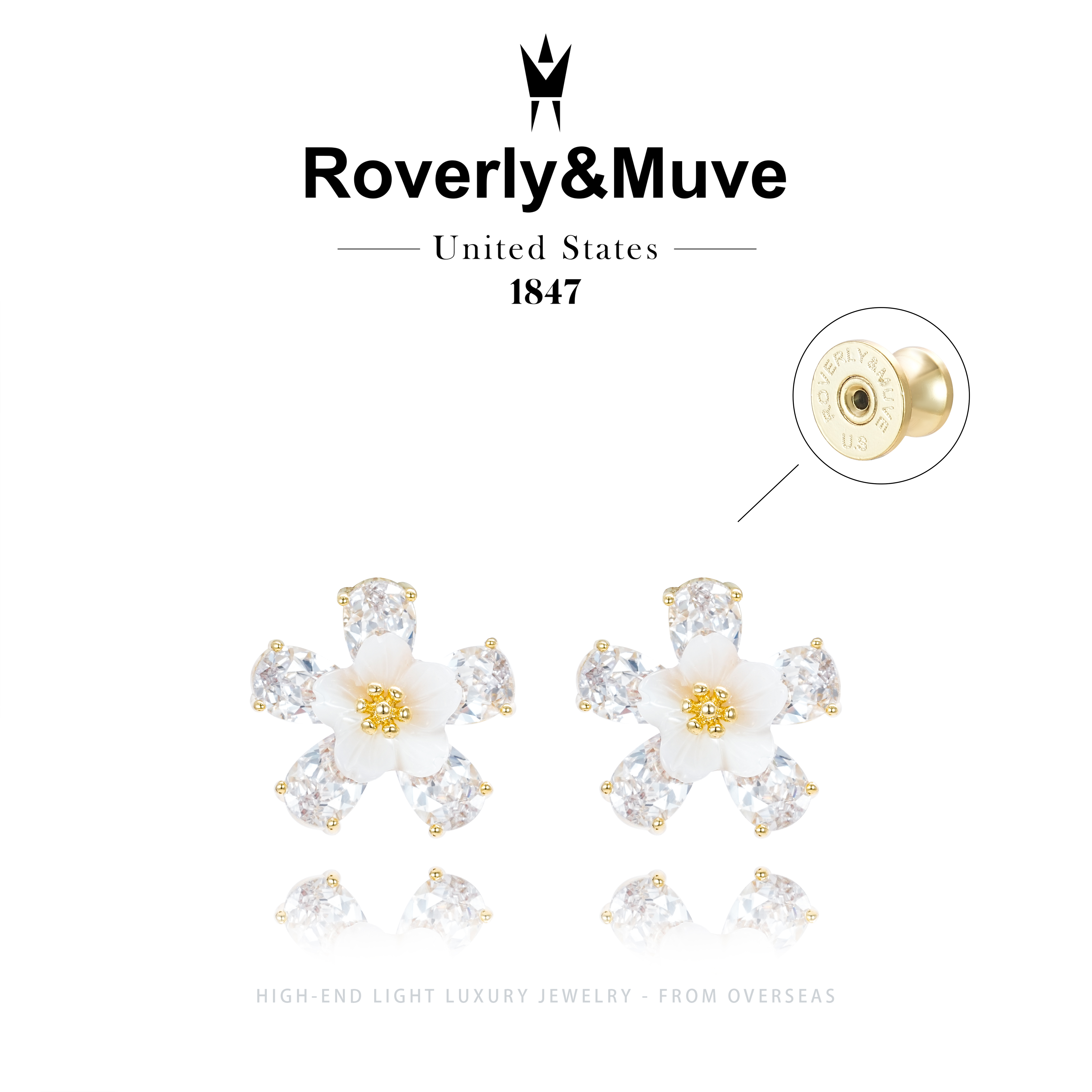 【春日漫歌】Roverly&Muve春款花朵耳钉F0316