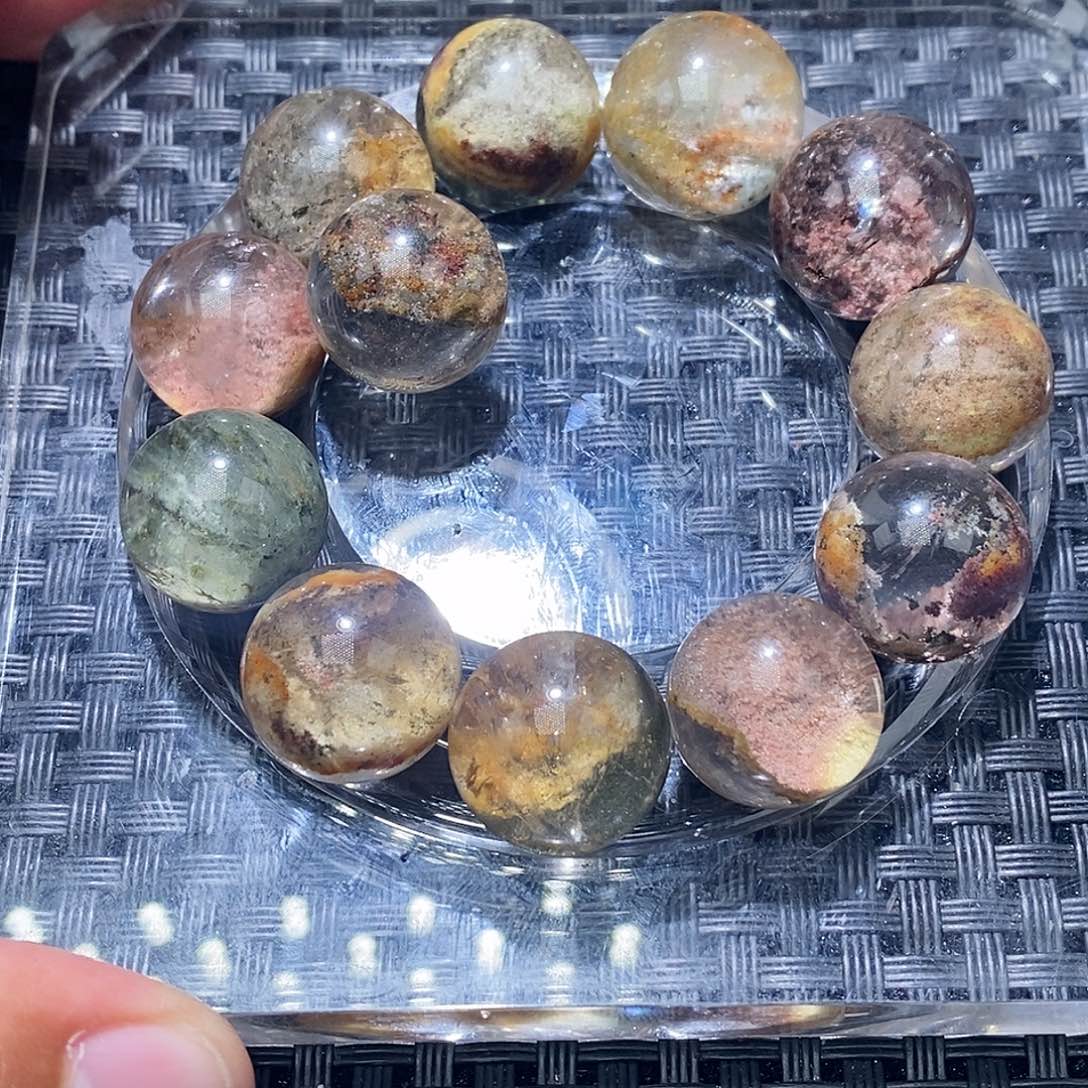 蜗***爬手链发晶未镶嵌天然水晶