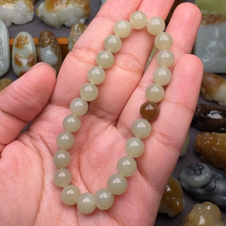 和田玉手串未镶嵌