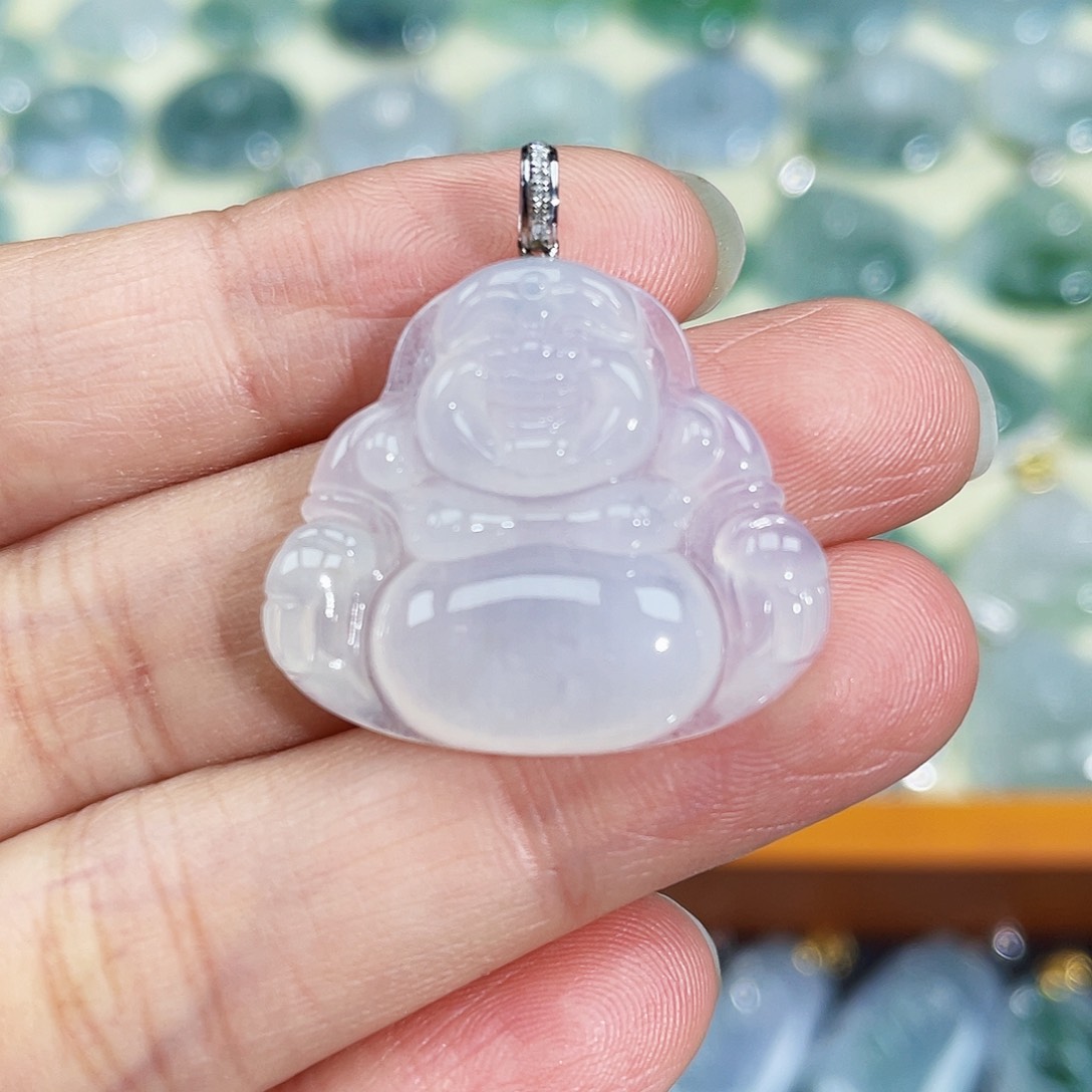 翡翠颈饰18K金镶嵌吊坠