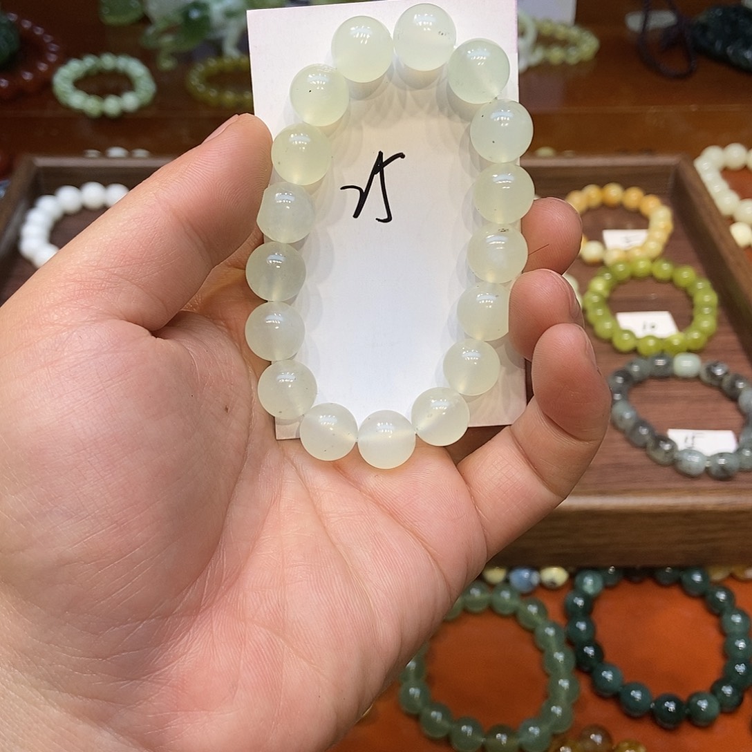 蛇纹石玉合金手链