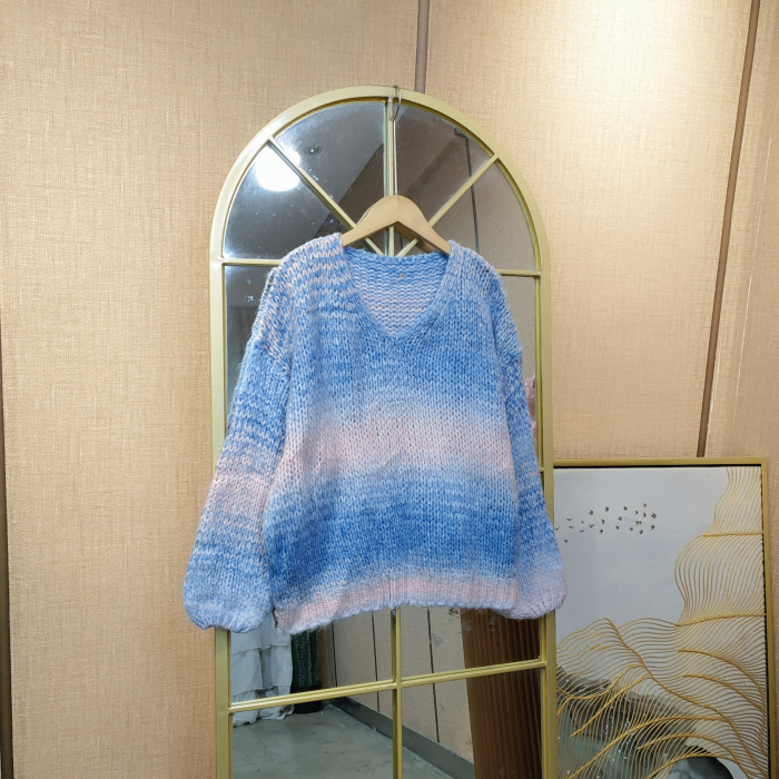 AF508孕妇蓝色毛衣90-140