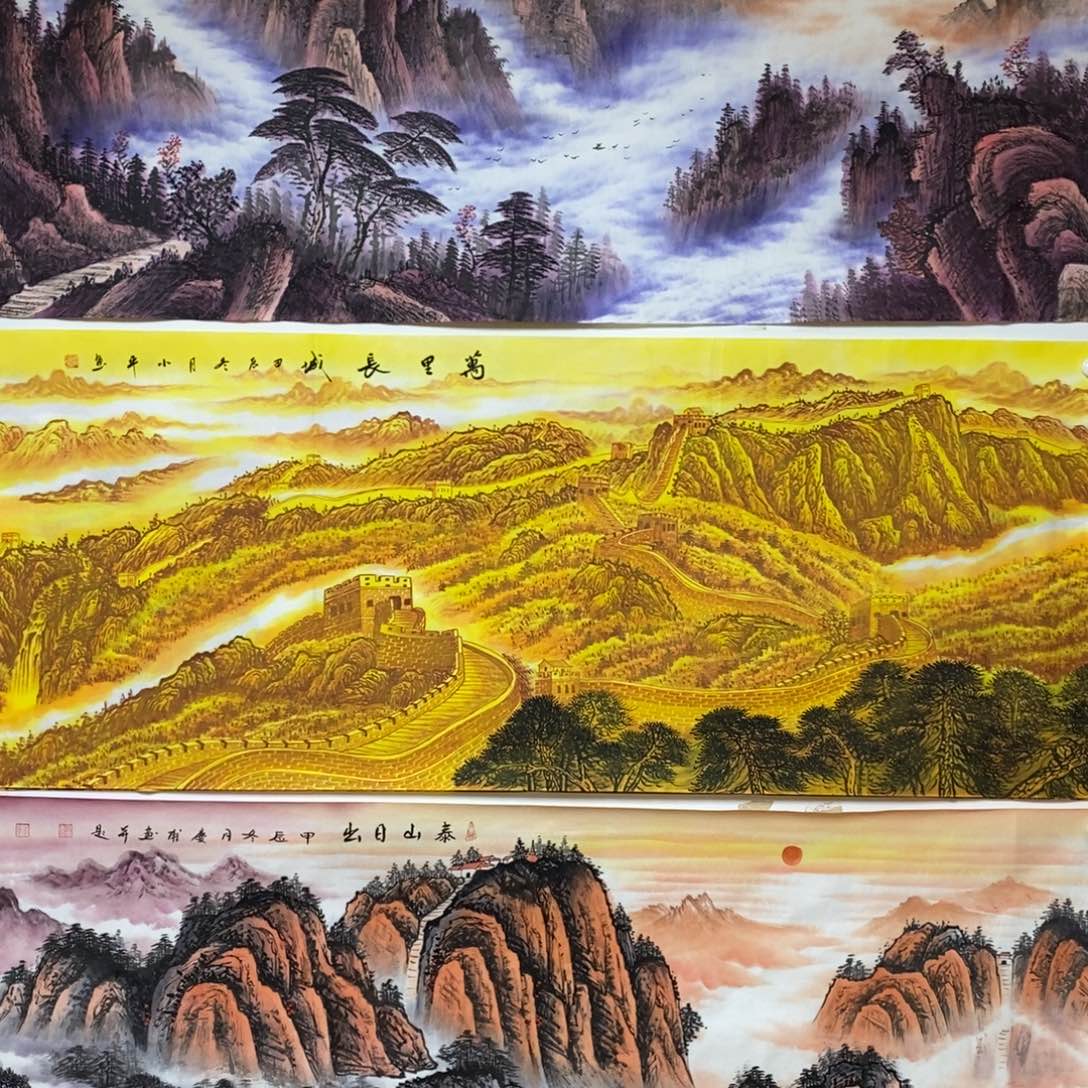 国画湖***营1.8米长的万里长城