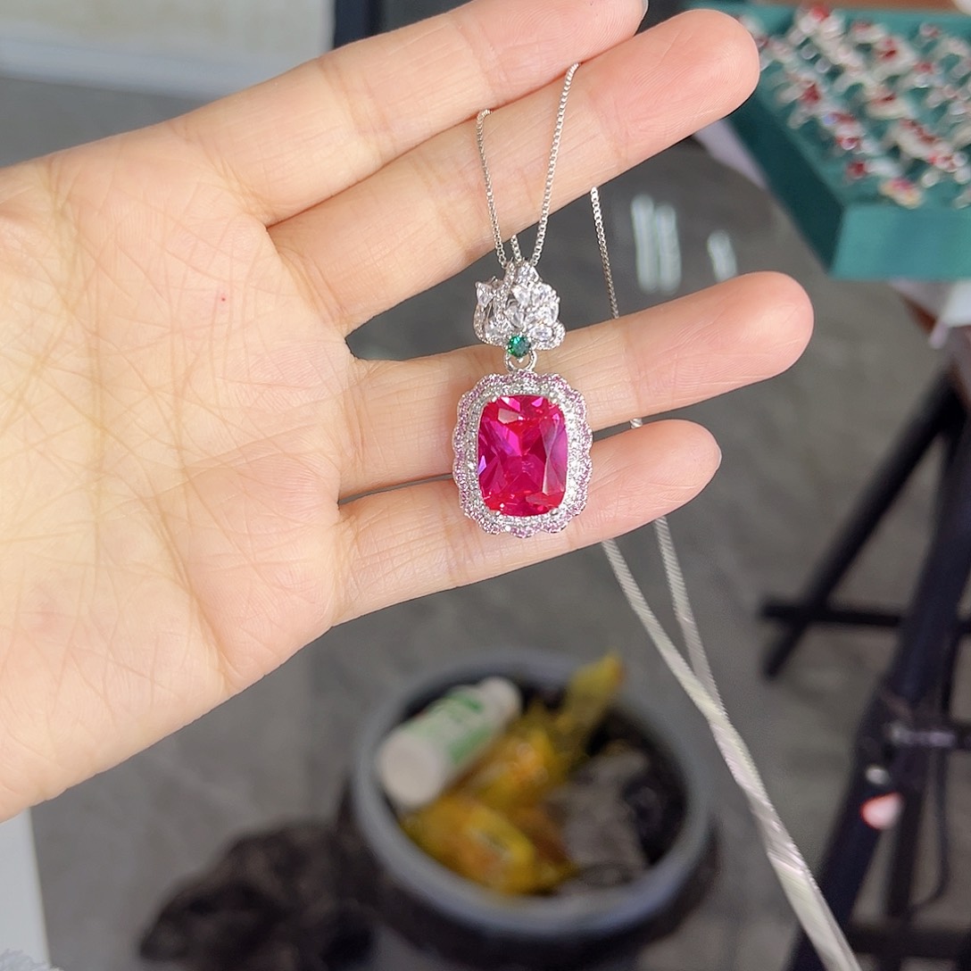 耳饰彩色蓝宝石银S925镶嵌