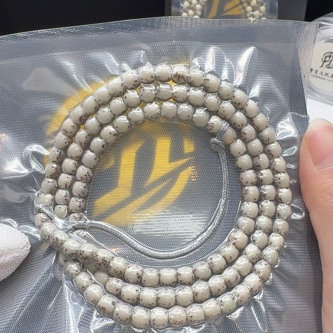 吊坠星月菩提114一物一图糯冰石玉河豚6鼓珠108