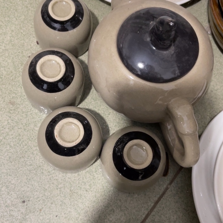 瓷其他老土瓷茶壶一套